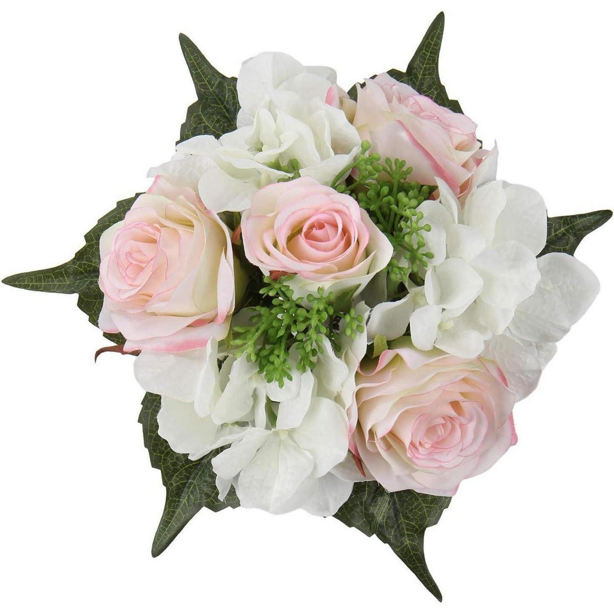 KUNSTBLUMENSTRAUSS 2er Set Hortensie Rose Höhe 30cm Rosa - Rosa, Kunststoff (10cm)