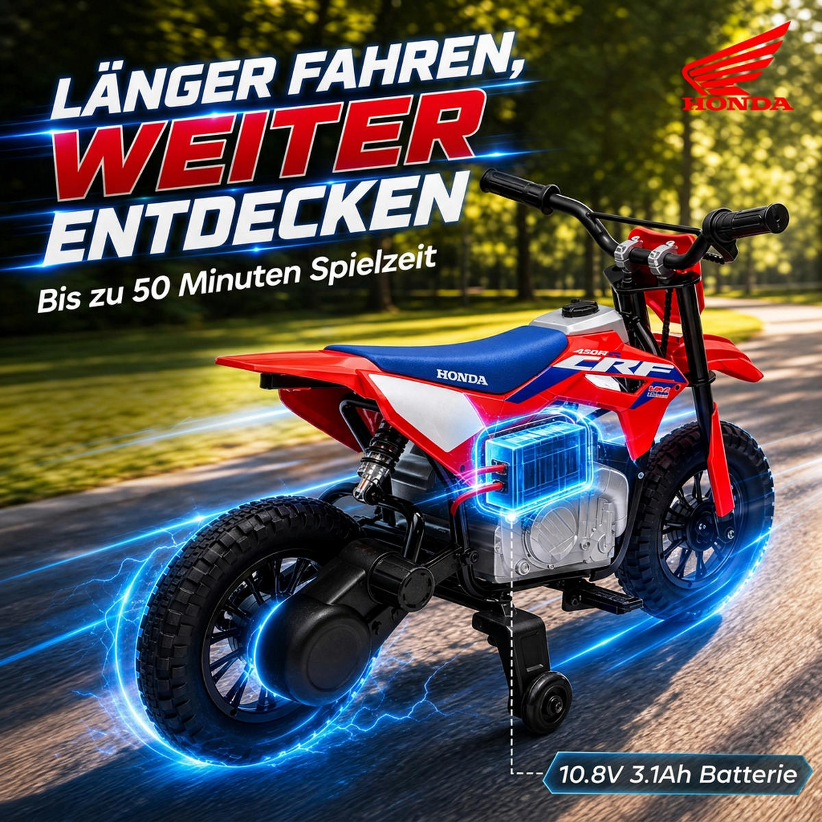 KINDER Motocross Stahl Kunststoff Rot - Rot, Metall (104/55/67cm) - AIYAPLAY