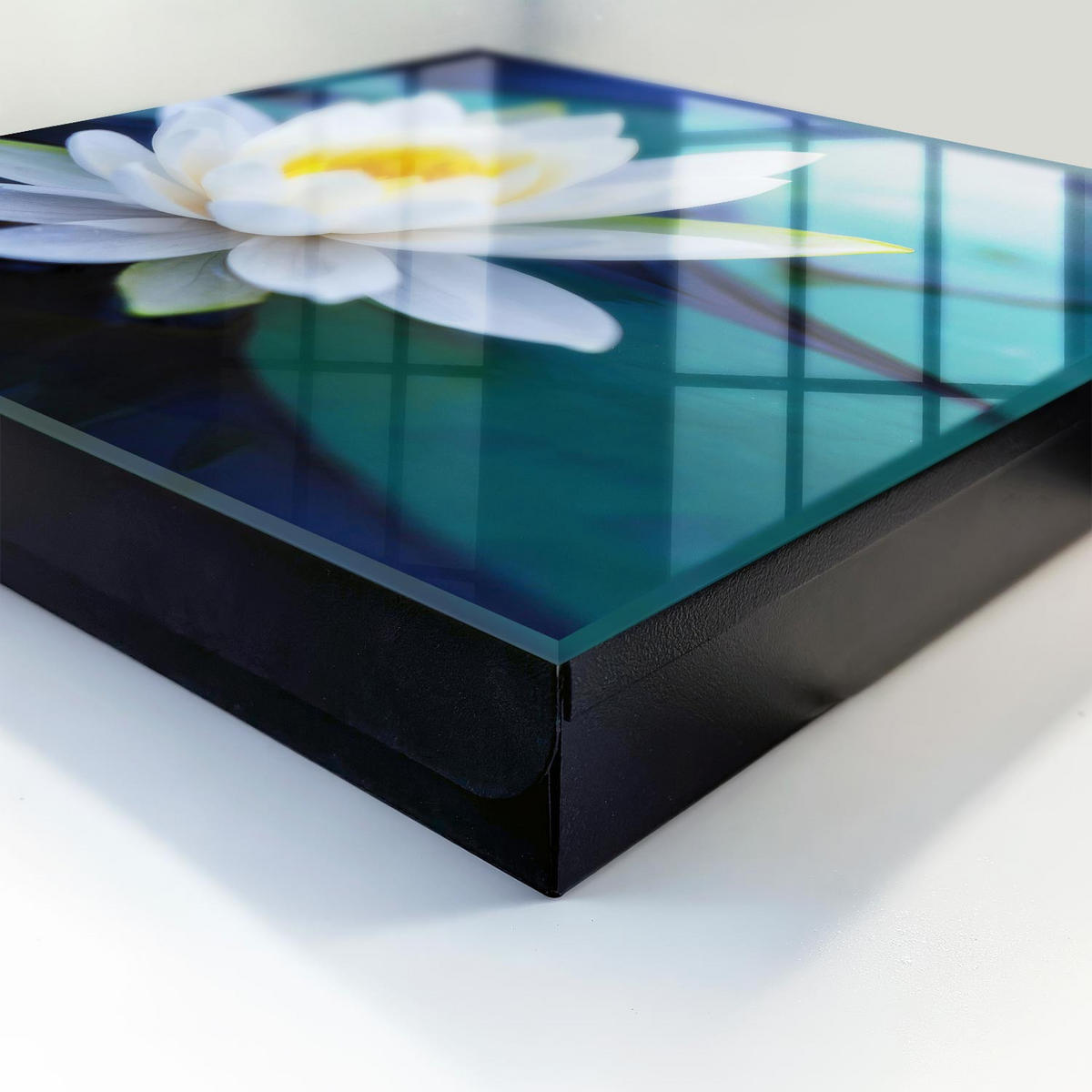 SCHLÜSSELBOX Schwarz 30x30 cm- Türöffnung nach rechts - Seerose - Grün, Metall (30/30/5cm) - TULUP