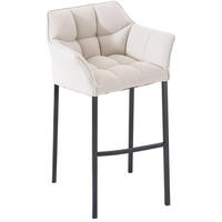 BARHOCKER Stoff weiß - Schwarz/Weiß, Textil/Metall (64/110/48cm) - CLP