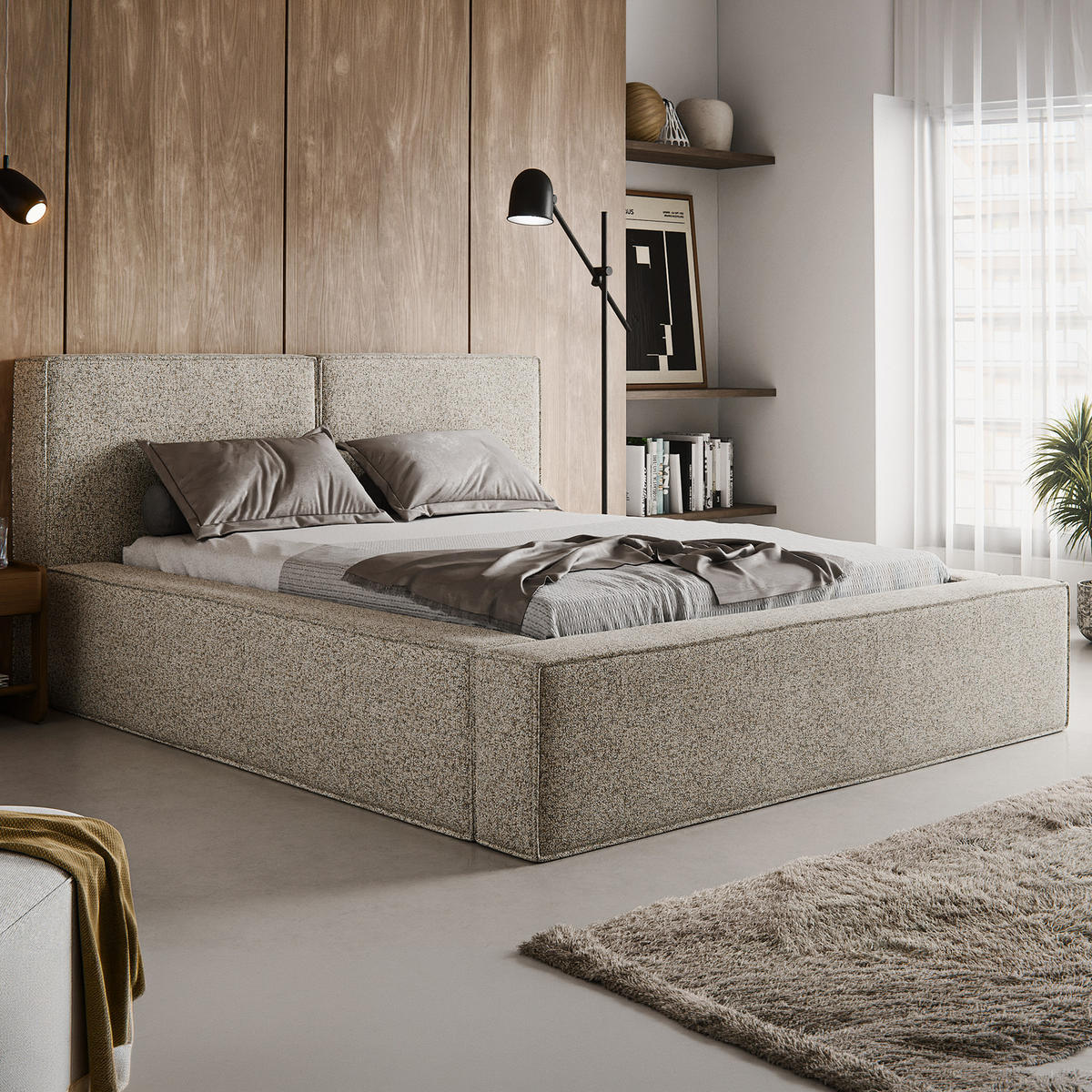 POLSTERBETT LESTI 180x200 cm, Beige - Beige, Textil (200/180cm) - Fedve