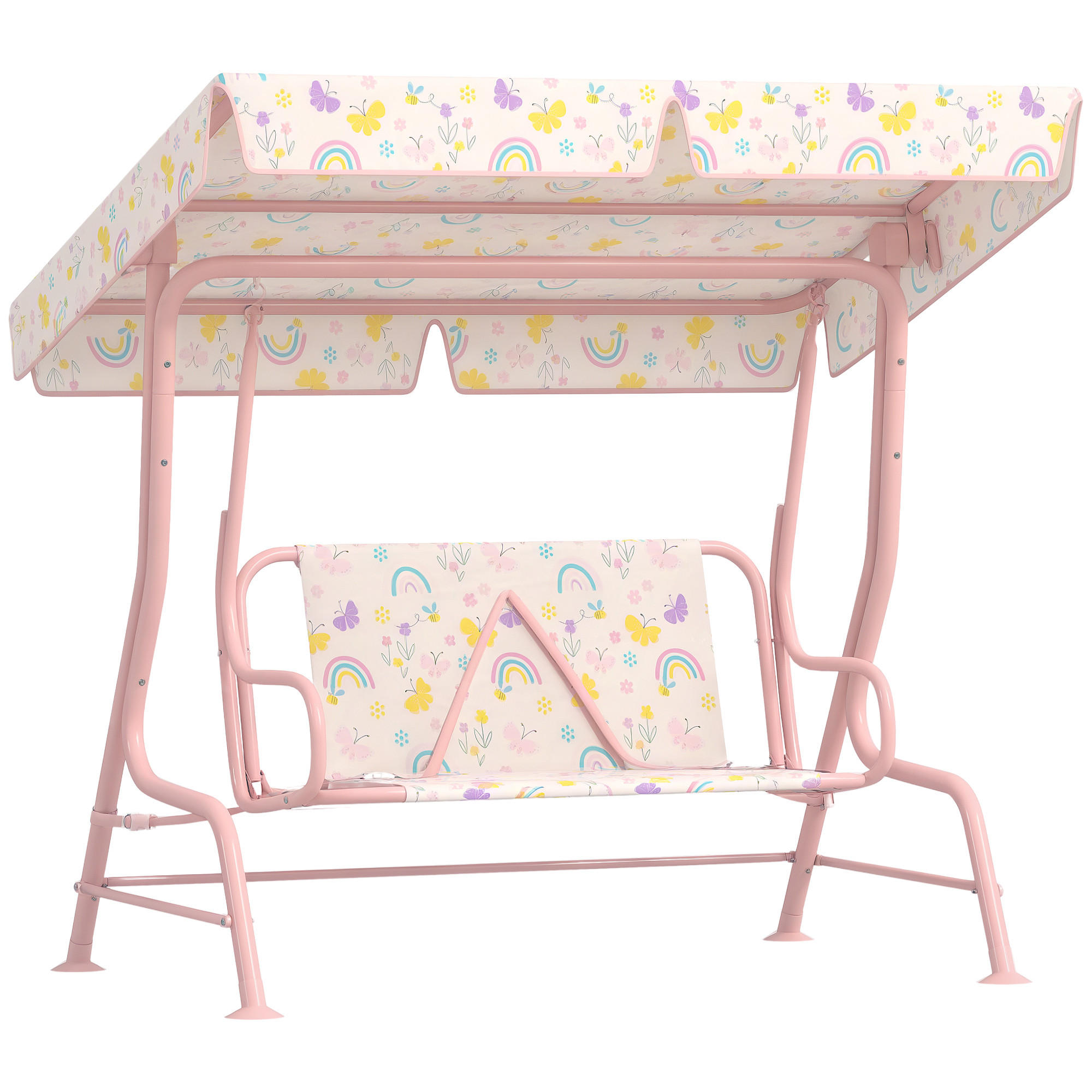 HOLLYWOODSCHAUKE DE-10462 2-Sitzer mit Sonnenschutz Rosa - Pink, Metall (75/120/112cm) - ComfortXL