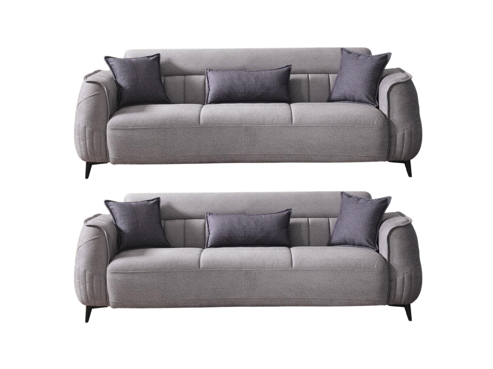 SITZGARNITUR Cordoba, Grau Stellvariante 3+2 - Grau, Holzwerkstoff/Kunststoff (245/85/104cm)
