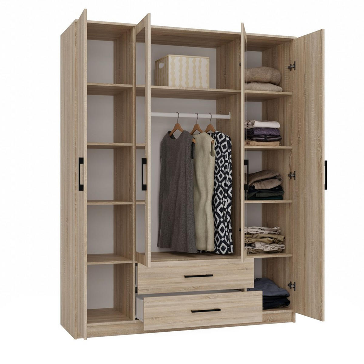 KLEIDERSCHRANK Sonoma 160/205/52 - Sonoma Eiche, Holzwerkstoff (160/205/52cm) - RAUMHIRSCH FURNITURE