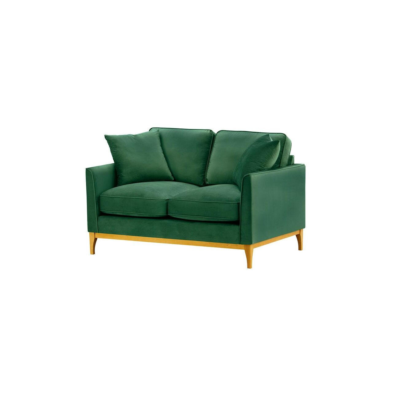 ZWEISITZER-SOFA Linara-Velluto 10 - Grün, Holz/Textil (141/91/95cm)