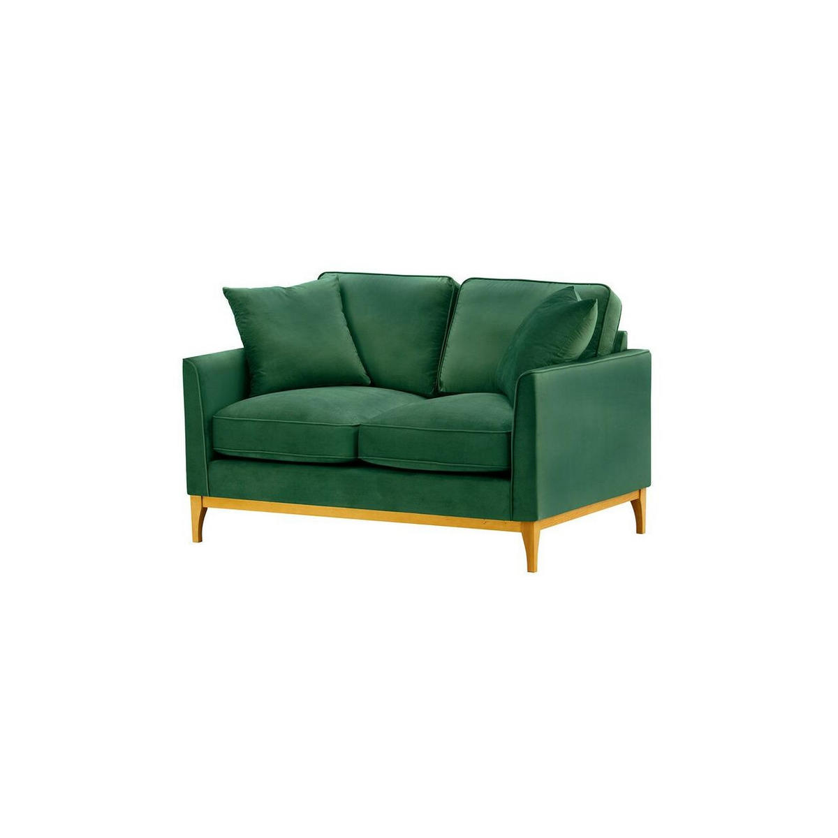 ZWEISITZER-SOFA Linara-Velluto 10 - Grün, Holz/Textil (141/91/95cm)