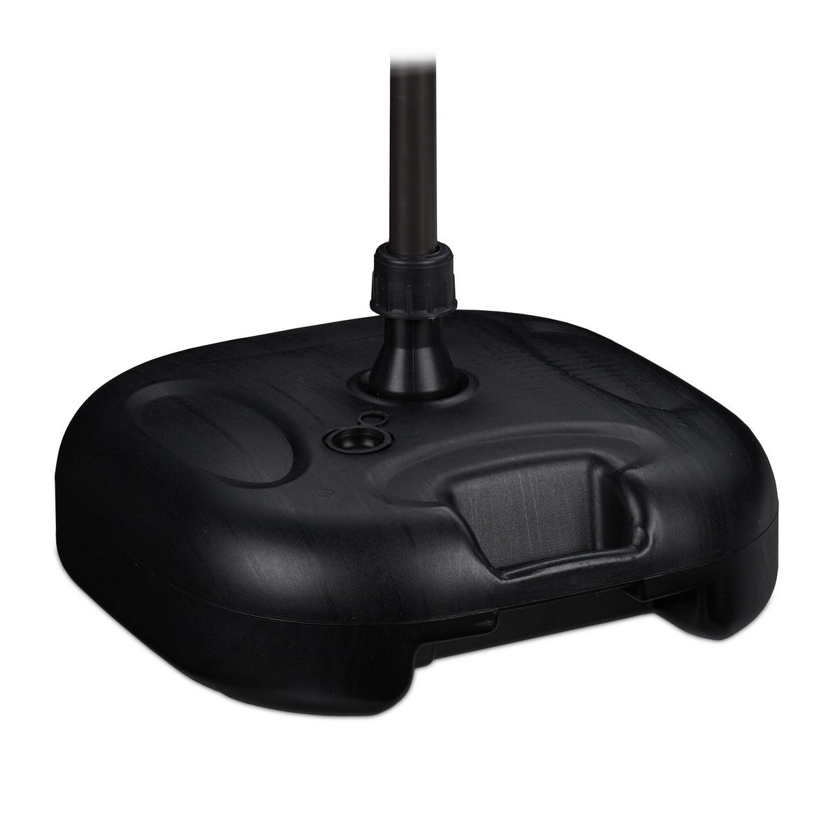 SONNENSCHIRMSTÄNDER - Schwarz, Kunststoff (44/42cm) - Relaxdays