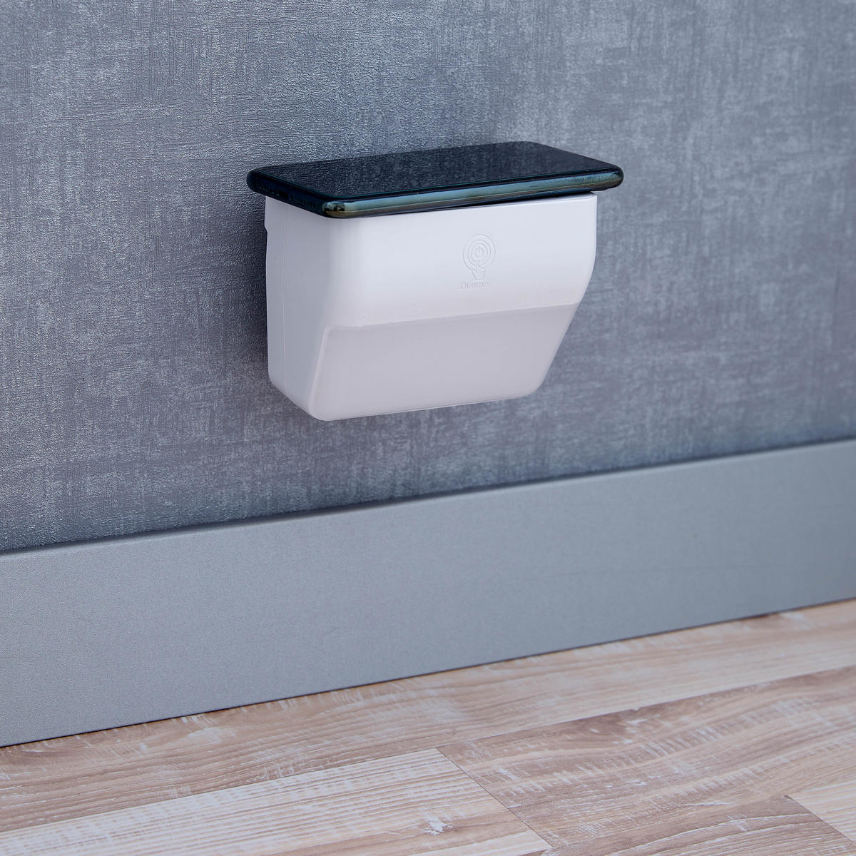 LED-NACHTLICHT - mit Farbwechsel, Touch-Dimmer und induktiver Ladeschale für Smartphones - Weiß, Kunststoff (11/12/9.4cm) - Northpoint