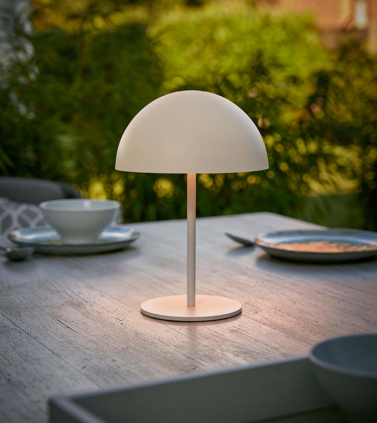 LED-TISCHLAMPE Pilzform dimmbar Metall Ø18x28xcm Beige - Beige, Metall (18/18/28cm) - Northpoint
