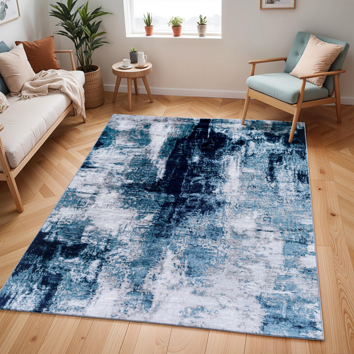 KURZFLORTEPPICH 200/275 cm Blau - Blau/Grau, Naturmaterialien/Textil (200/275cm) - LIVABLISS