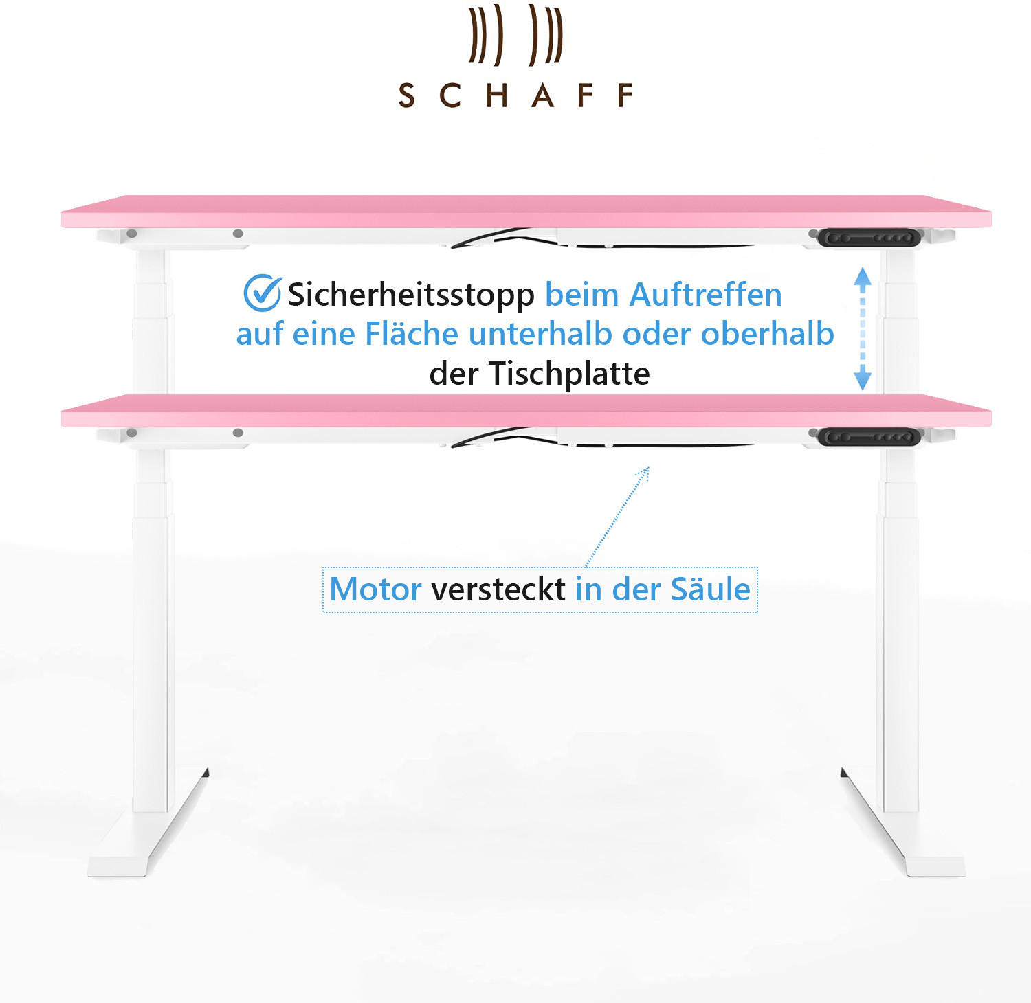 Thumbnail - Schaff Schreibtisch, Rosa, Metall, 60x60x120 cm, Arbeitszimmer, Schreibtische, Bürotische