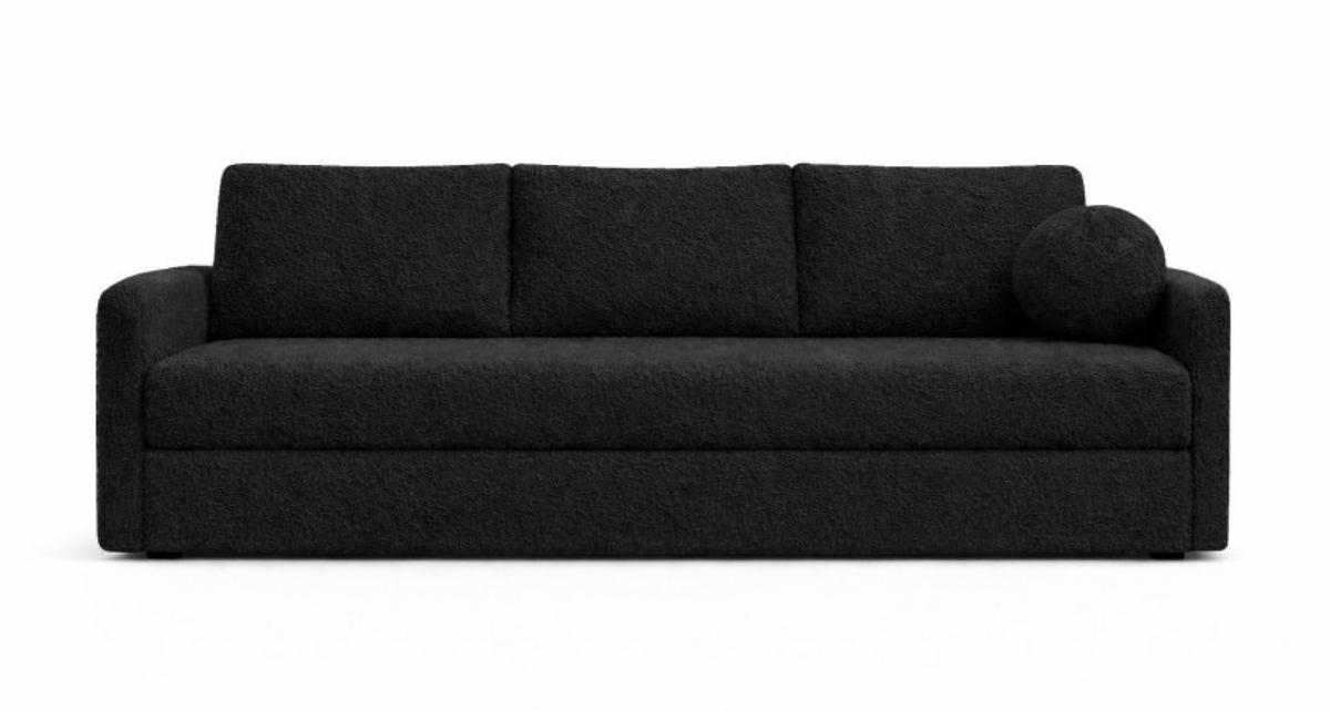 SOFA Schwarz SISI Mit Schlaffunktion Boucle - Schwarz, Textil (207/90/87cm) - Sepro Meble