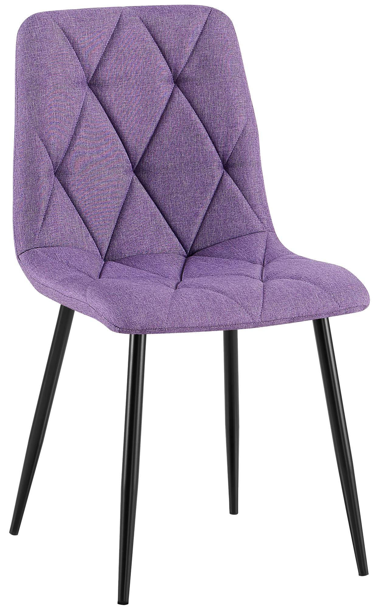 ESSZIMMERSTUHL Stoff Lila - Lila/Schwarz, Textil/Metall (45/85/55cm) - CLP