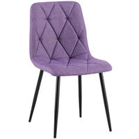 ESSZIMMERSTUHL Stoff Lila - Lila/Schwarz, Textil/Metall (45/85/55cm) - CLP