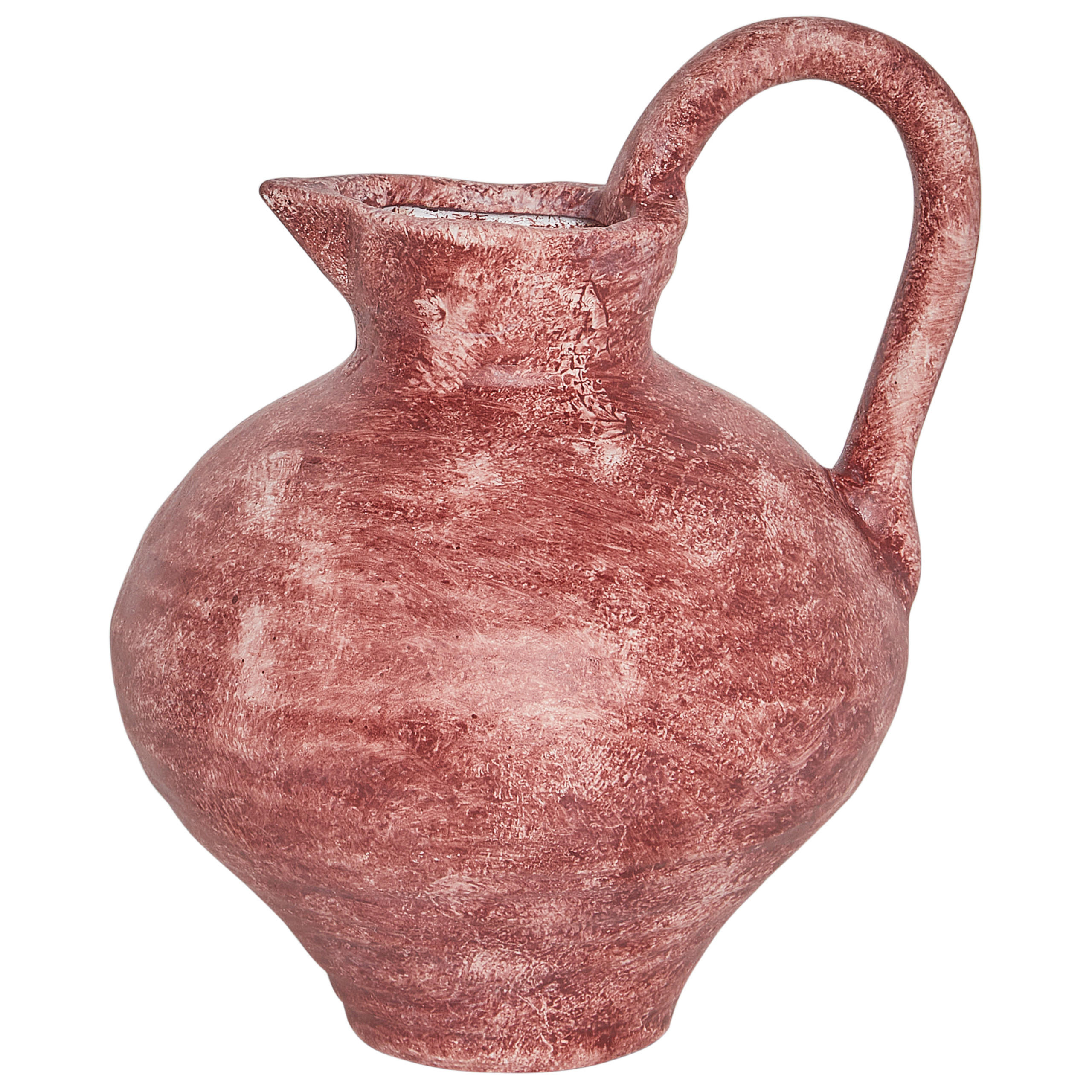 BLUMENVASE Steinzeug rot Saury - Rot, Keramik (19cm) - Beliani