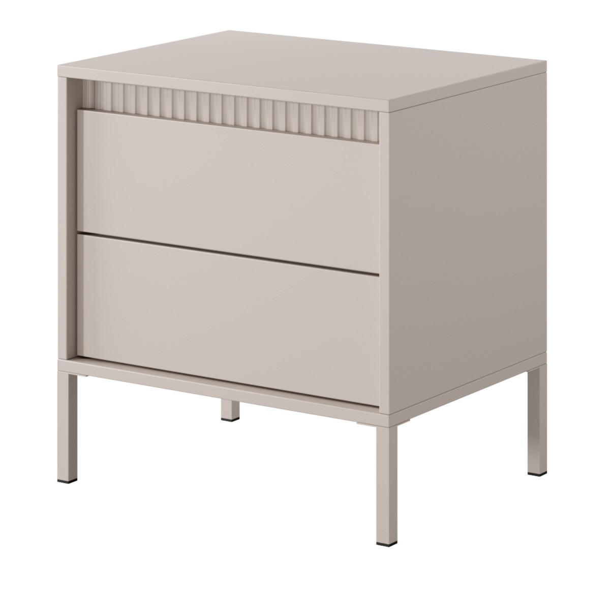 NACHTTISCH 55 cm mit Schubladen Santori, Beige - Beige, Holz (54/56/40cm) - Emporius