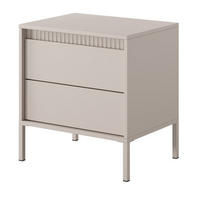 NACHTTISCH 55 cm mit Schubladen Santori, Beige - Beige, Holz (54/56/40cm) - Emporius