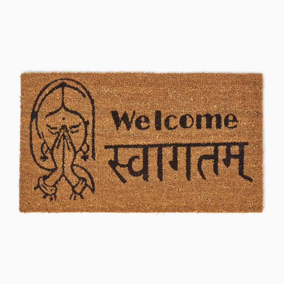 FUSSMATTE Welcome/Swagat, Kokosfaser 40/70 cm - Naturfarben, Naturmaterialien (40/70cm) - Homescapes