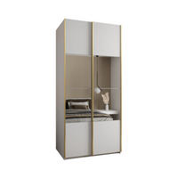 SCHWEBETÜRENSCHRANK 245,5/110/64 2-türig - Goldfarben/Weiß, Holz/Metall (110/245/64cm) - Abiks Möbel