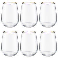 TRINKGLAS (6er Set) Touch Of Gold - Transparent, Glas (0.59L) - BUTLERS