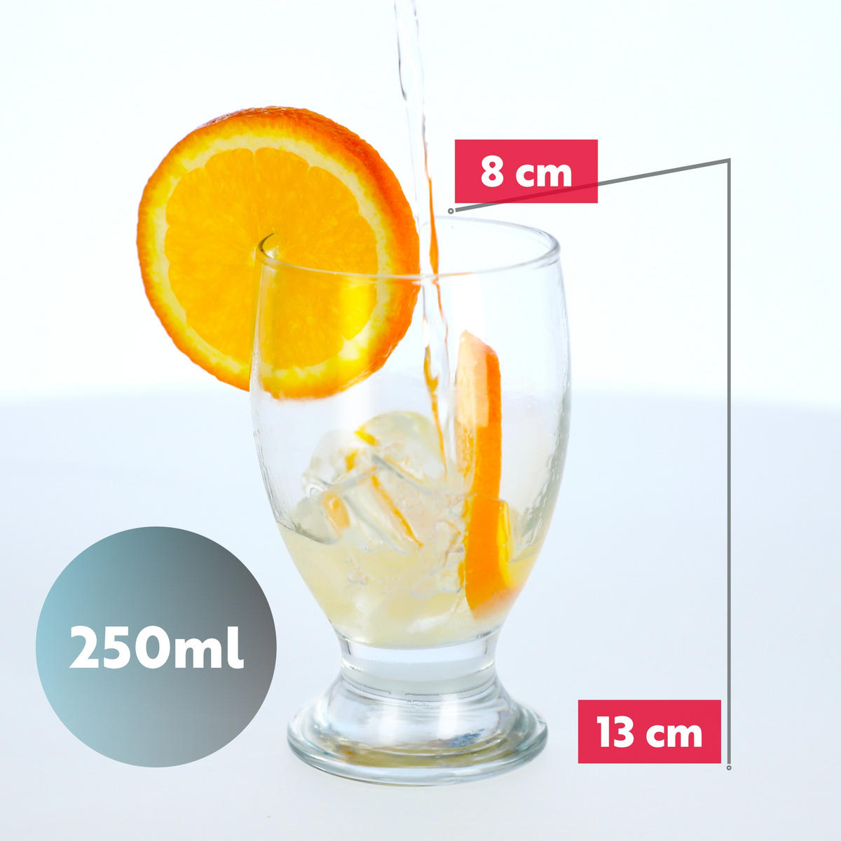 KADAX Glas für Getränke und Desserts, 6er-Set, 300 ml - Transparent, Glas (0.3L) - KADAX