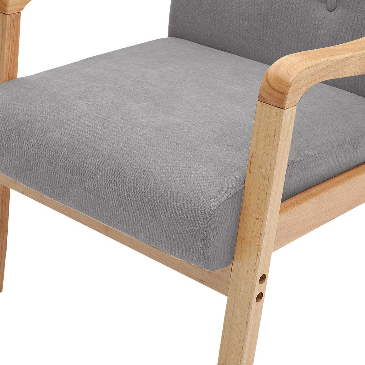 POLSTERSESSEL 70/63/78 cm Armlehnen Holzrahmen Leinen Grau - Naturfarben/Grau, Holz/Textil (70/78/63cm) - Livingandhome