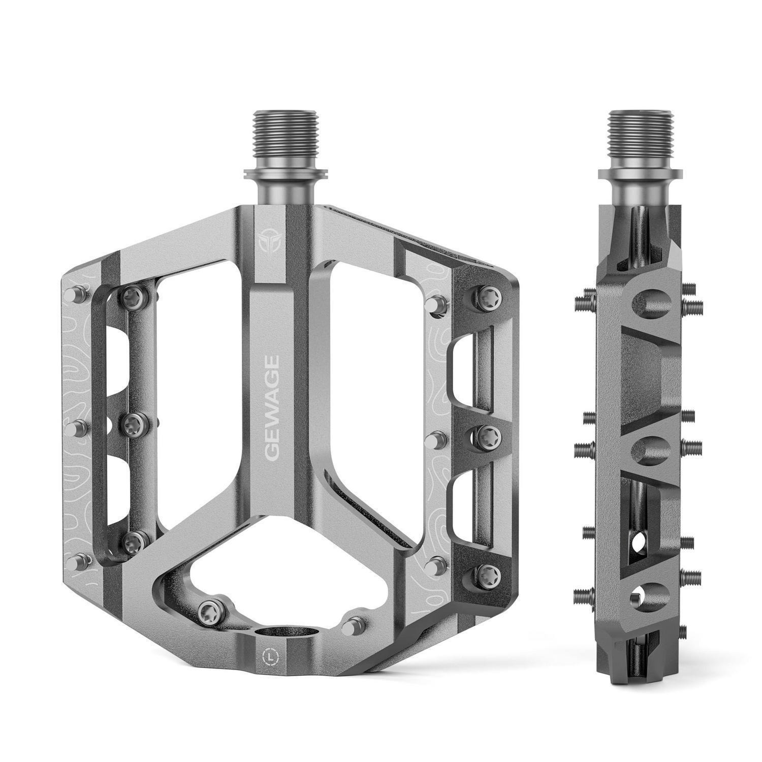 FAHRRADPEDALE Set Aluminiumlegierung Silber - Silberfarben, Metall (10/2.5/10.5cm)