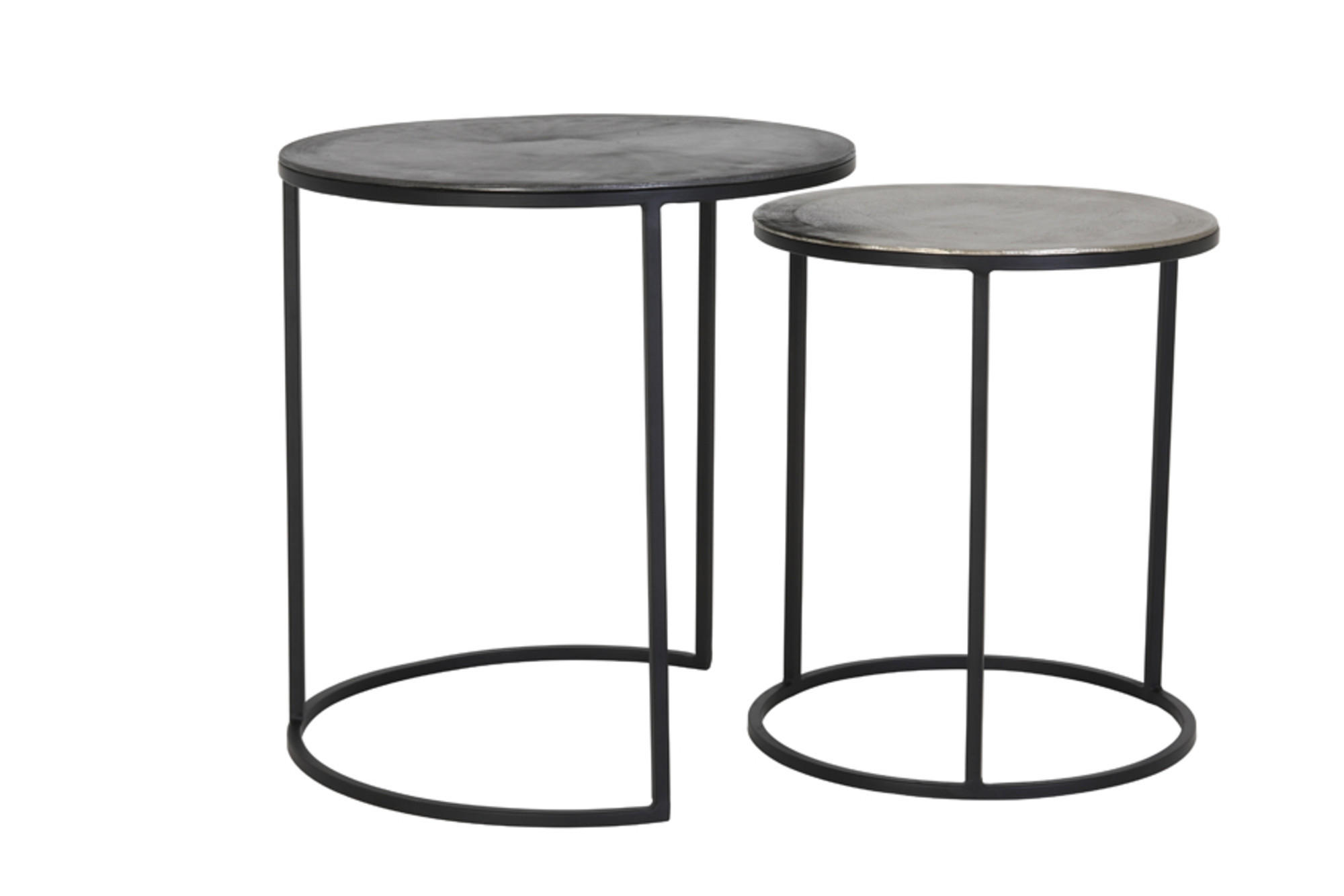 BEISTELLTISCH Talca Silber Ø49/50,5 cm 2er-Set - Anthrazit/Silberfarben, Metall (49/49/50.5cm) - Light & Living