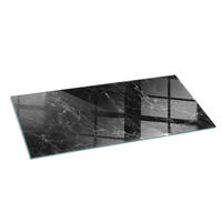 GLASPLATTE für Kamin 125x50 cm Schwarz - Schwarz, Glas (125/50/0.4cm) - ArtPrintCave