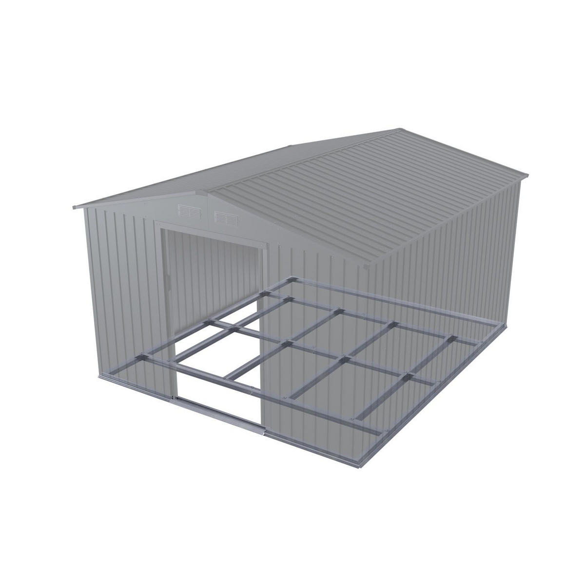 GERÄTESCHUPPEN XXL dunkelgrau - Dunkelgrau, Metall (314/190/282cm) - Juskys