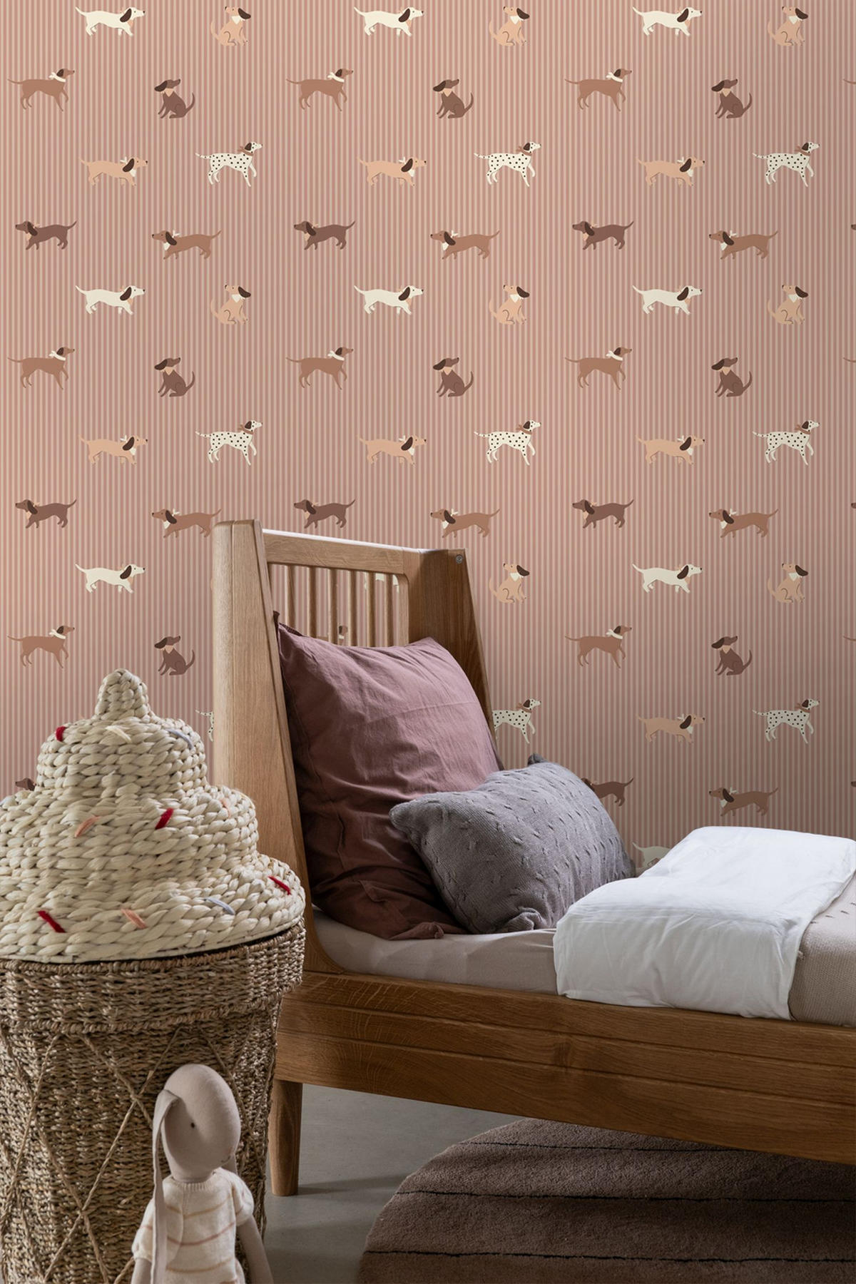 TAPETE Hunde 50 x 900 cm - Pink, Papier (50/0.1cm) - ESTAhome