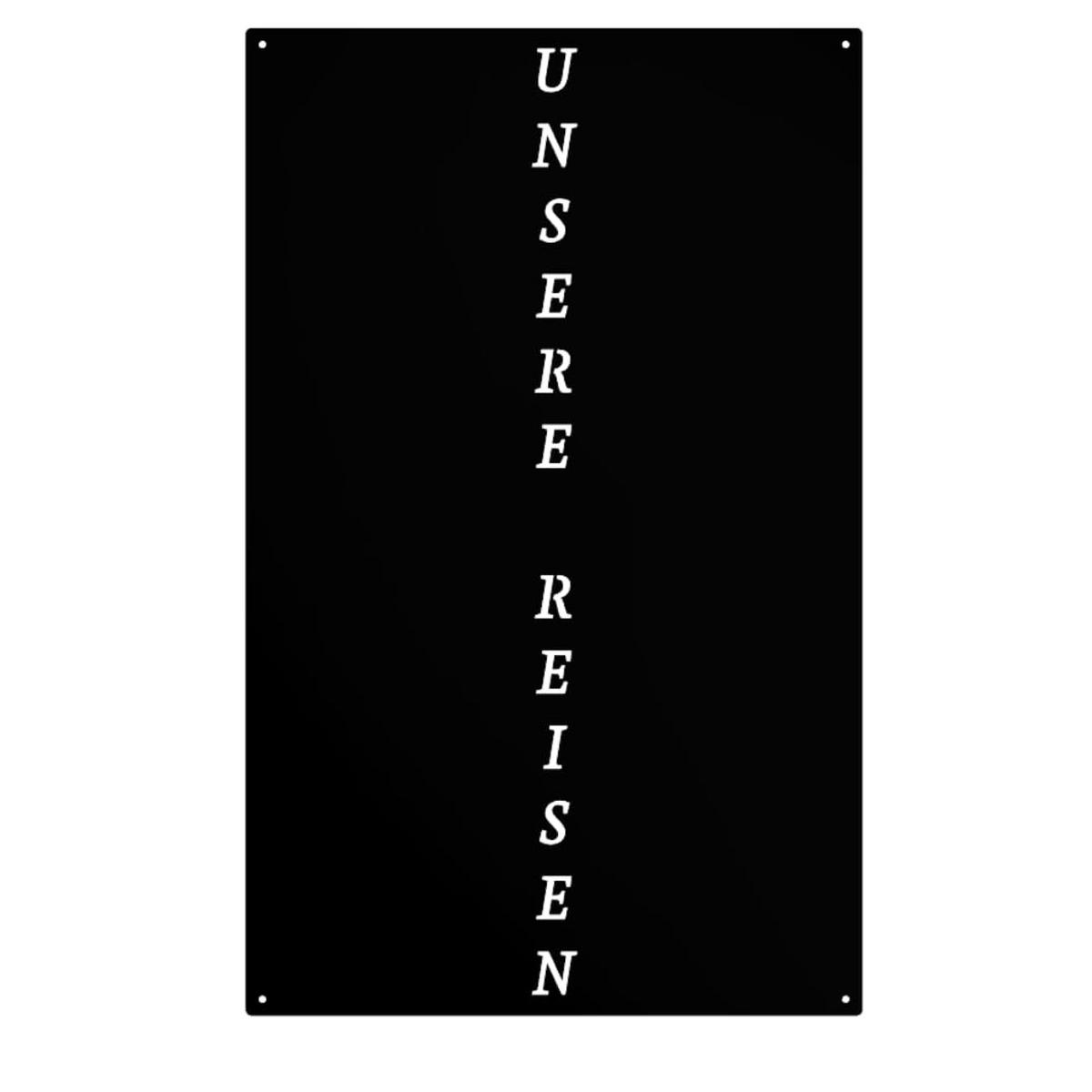 MAGNETTAFEL Unsere Reisen Schwarz 50x80 cm - Schwarz, Metall (50/80/0.7cm) - ANWICAR