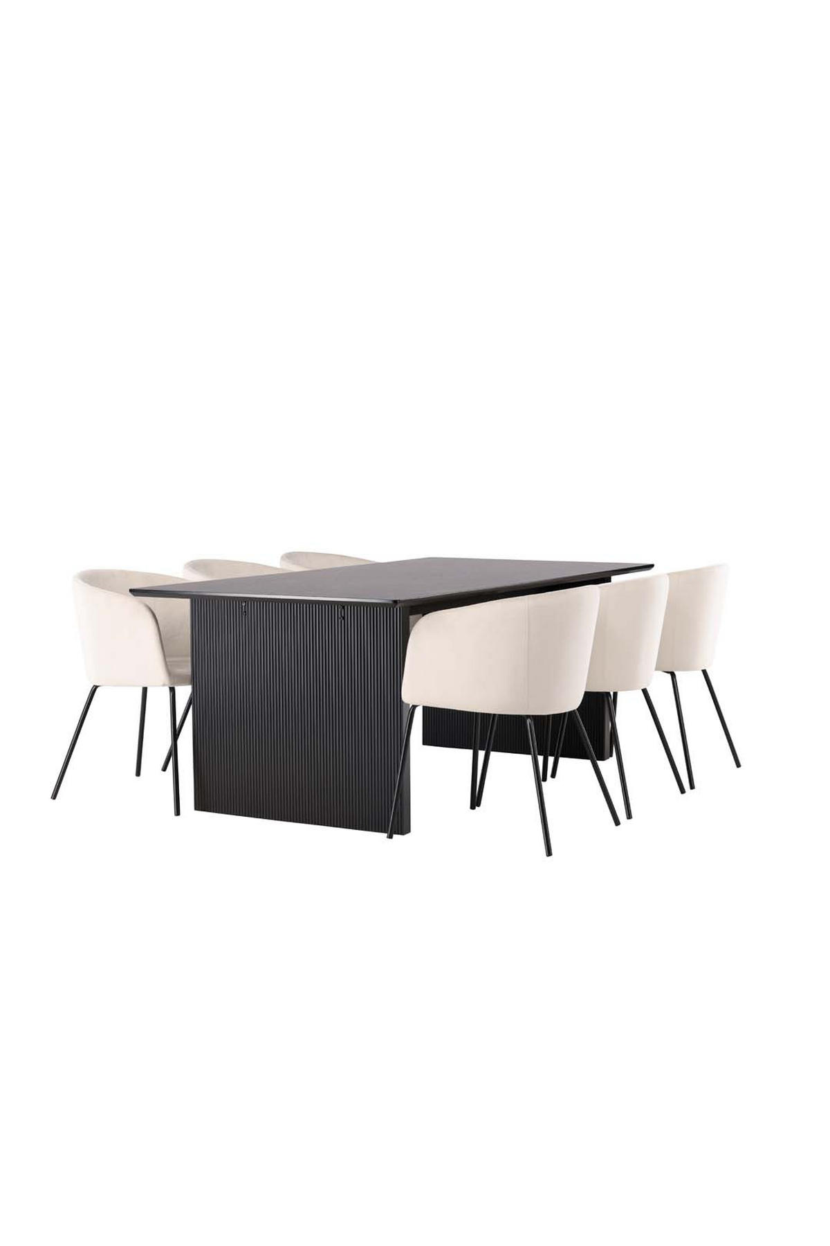 TISCHGRUPPE Schwarz - Schwarz, Holzwerkstoff (100/75/200cm) - ebuy24
