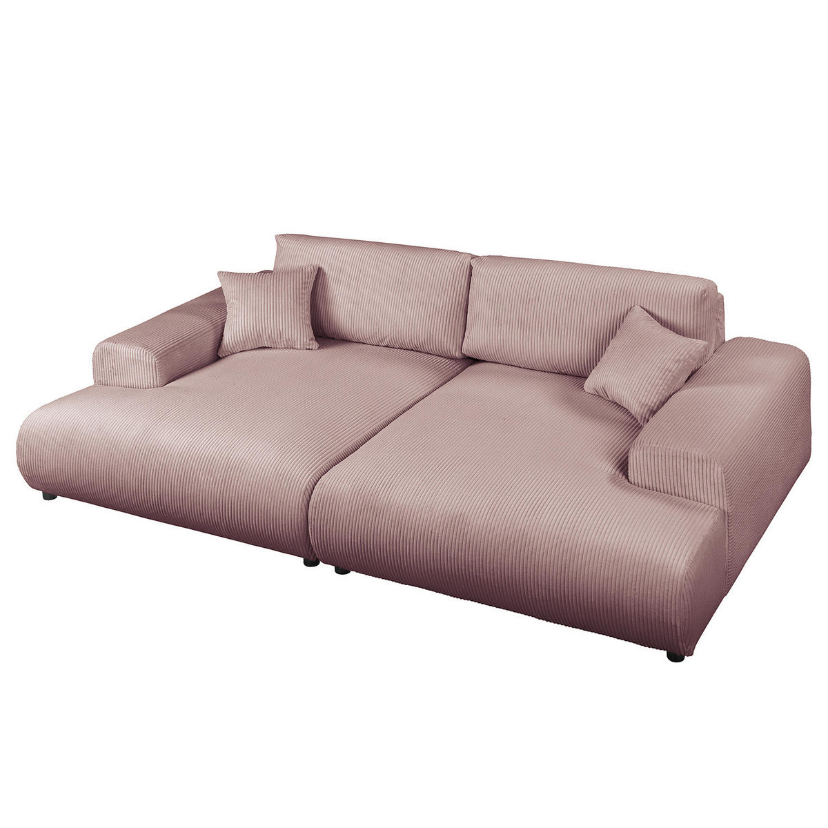 BIGSOFA - Mauve/Schwarz, Kunststoff/Textil (237/79/144cm) - home24