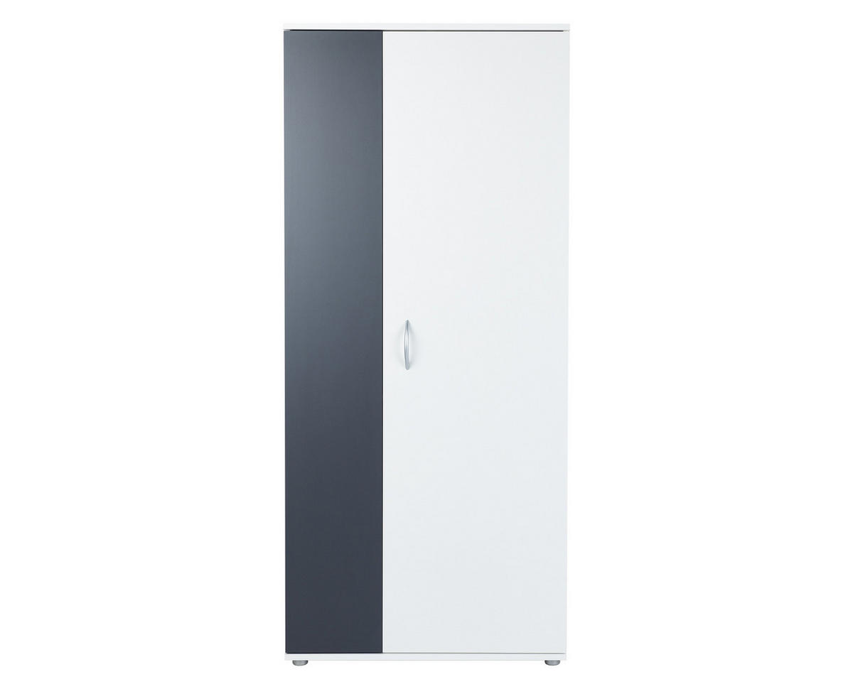 MEHRZWECKSCHRANK (B/H/T): 70/159/35 cm 5 Weiß Anthrazit - Anthrazit/Silberfarben, Holzwerkstoff/Kunststoff (70/159/35cm) - arthur berndt