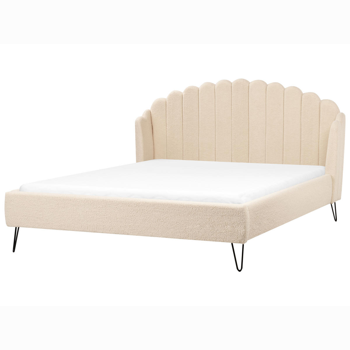 POLSTERBETT mit Lattenrost 180x200 cm Beige Ambillou - Beige, Textil (180/200cm) - Beliani