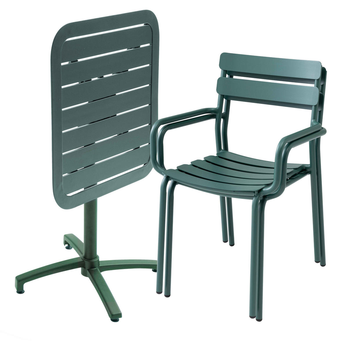 GARTENSET 3-tlg., Dunkelgrünen - Grün, Metall - Oviala