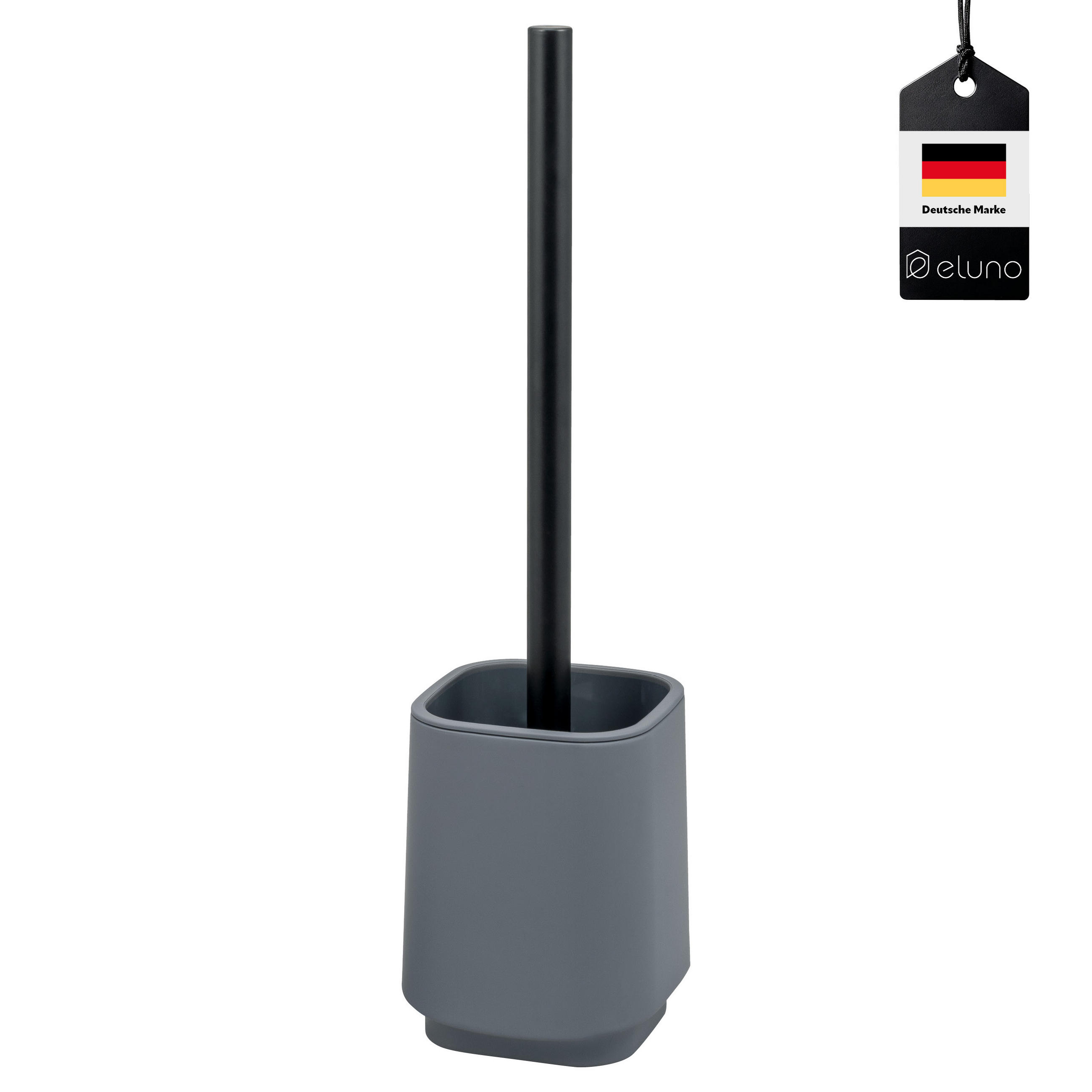 WC-GARNITUR VALONA, Soft-Touch, grau - Grau, Kunststoff (10/38/10cm) - eluno