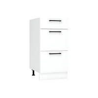 UNTERSCHRANK D40S3 - Morvex - 3 Schubladen für effiziente Organisation - Weiß, Holz/Metall (40/82/52.4cm) - ROYAL24_MARKT