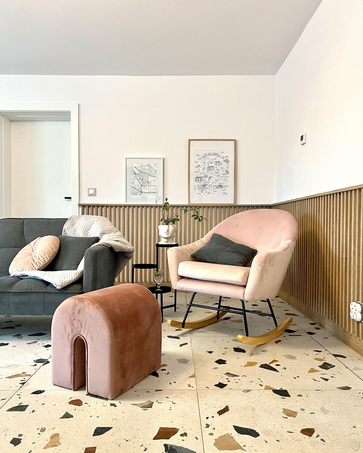 POUF Modoc 42/35/42 cm - roz aprins, material textil (35/42/42cm) - Beliani
