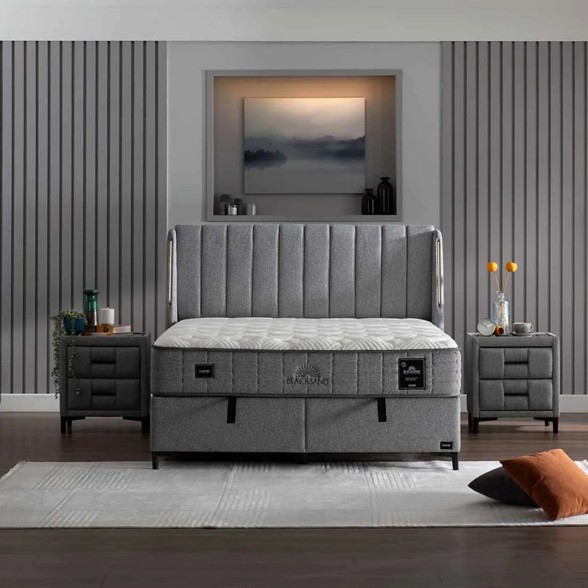 BOXBETT Blacksand 90x200 - Grau, Holz/Metall (90/200cm) - Bambi