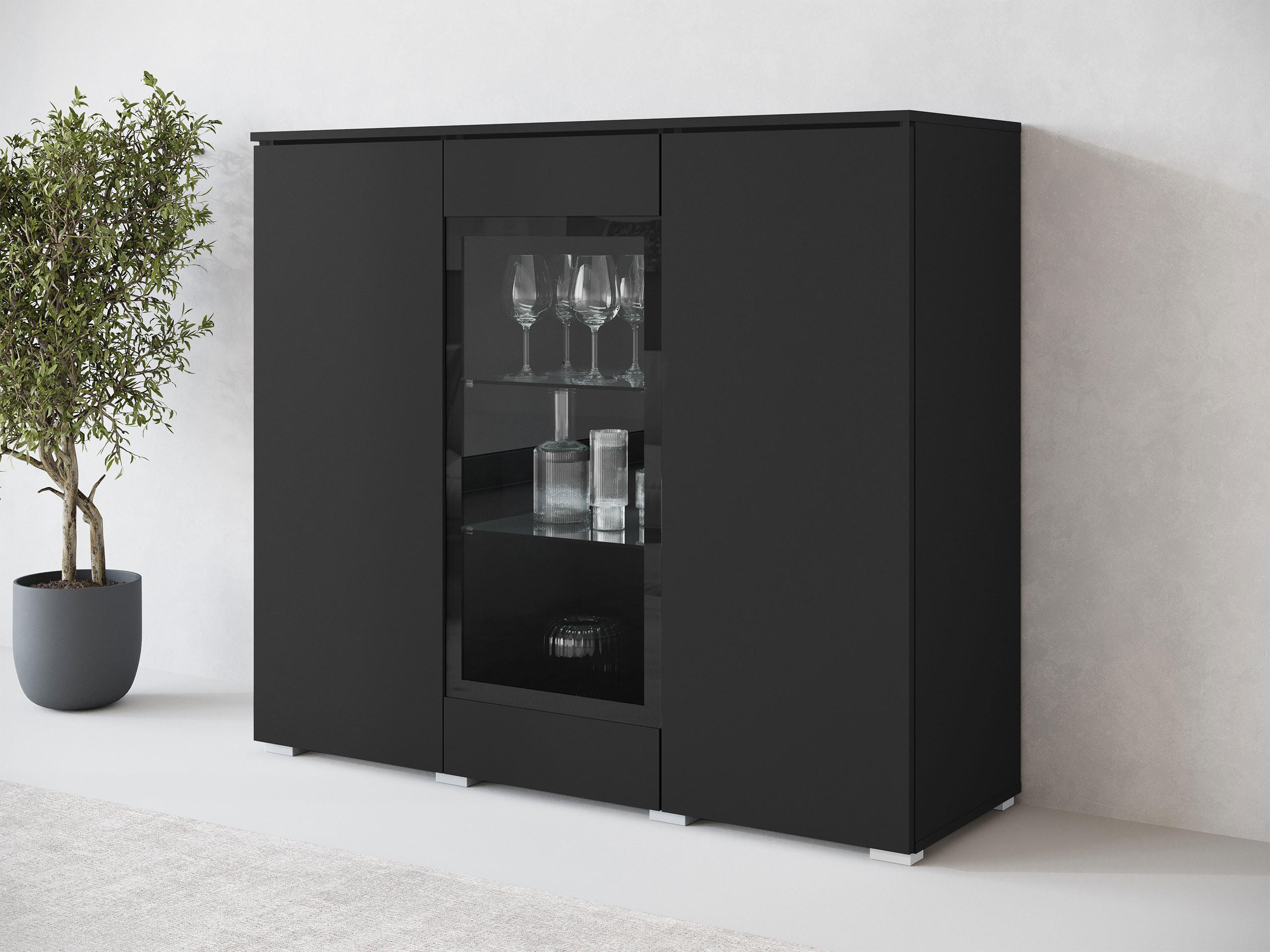 Thumbnail - Mirjan24 Kommode, Graphit, Holzwerkstoff, Rechteckig,Rechteckig, 120x104x40 cm, Wohnzimmer, Kommoden & Sideboards, Kommo...