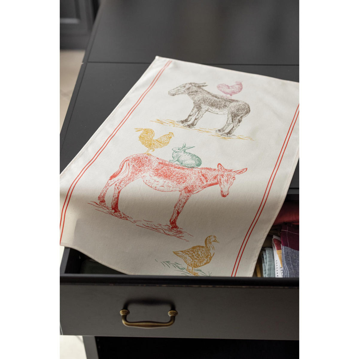 GESCHIRRTUCH Ferme ekrü 48 x 72 cm - Weiß, Textil (48/72cm) - Winkler