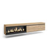 TV-SCHRANK Lowboard, Elektrokamin XXL, Hängend, eiche, 237/35/45 cm - Eichefarben/Beige, Holzwerkstoff (35/45/237cm) - Skraut Home