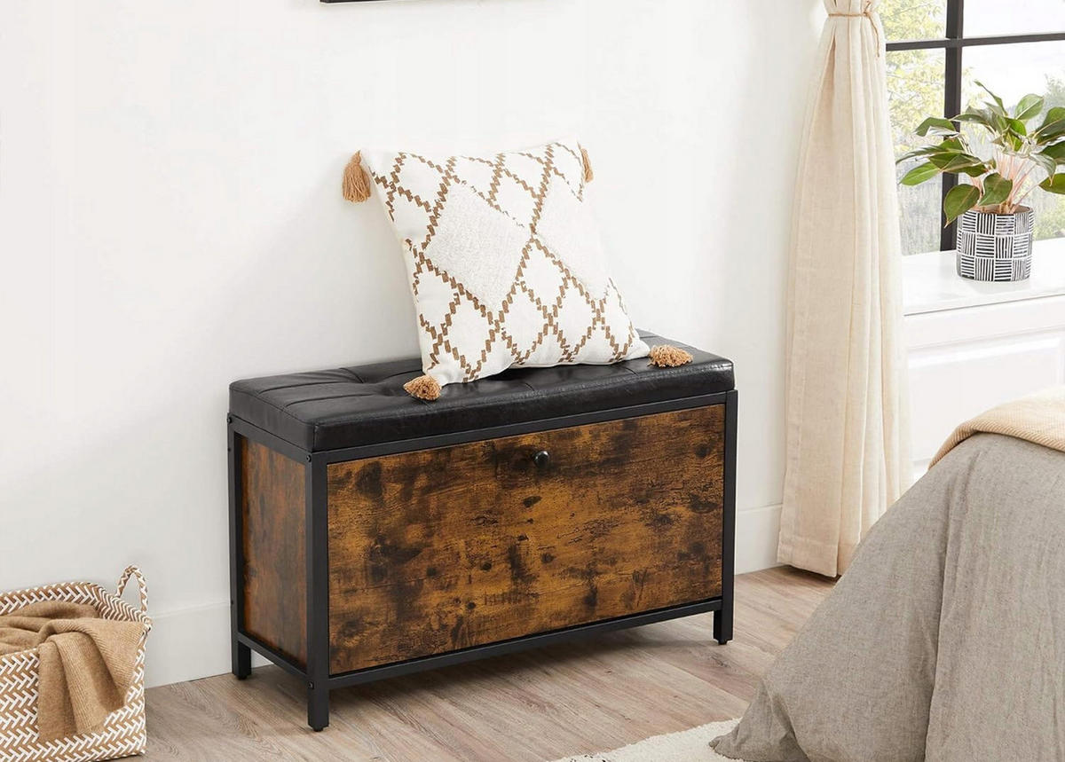 SCHUHSCHRANK/BANK, braun/schwarz - Braun, Holzwerkstoff (80/51/30cm) - A2A Home