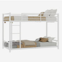 ETAGENBETT 90/180 cm Weiß aus Eisen mit Leiter und Geländer - Weiß, Metall (90/200cm) - OKWISH