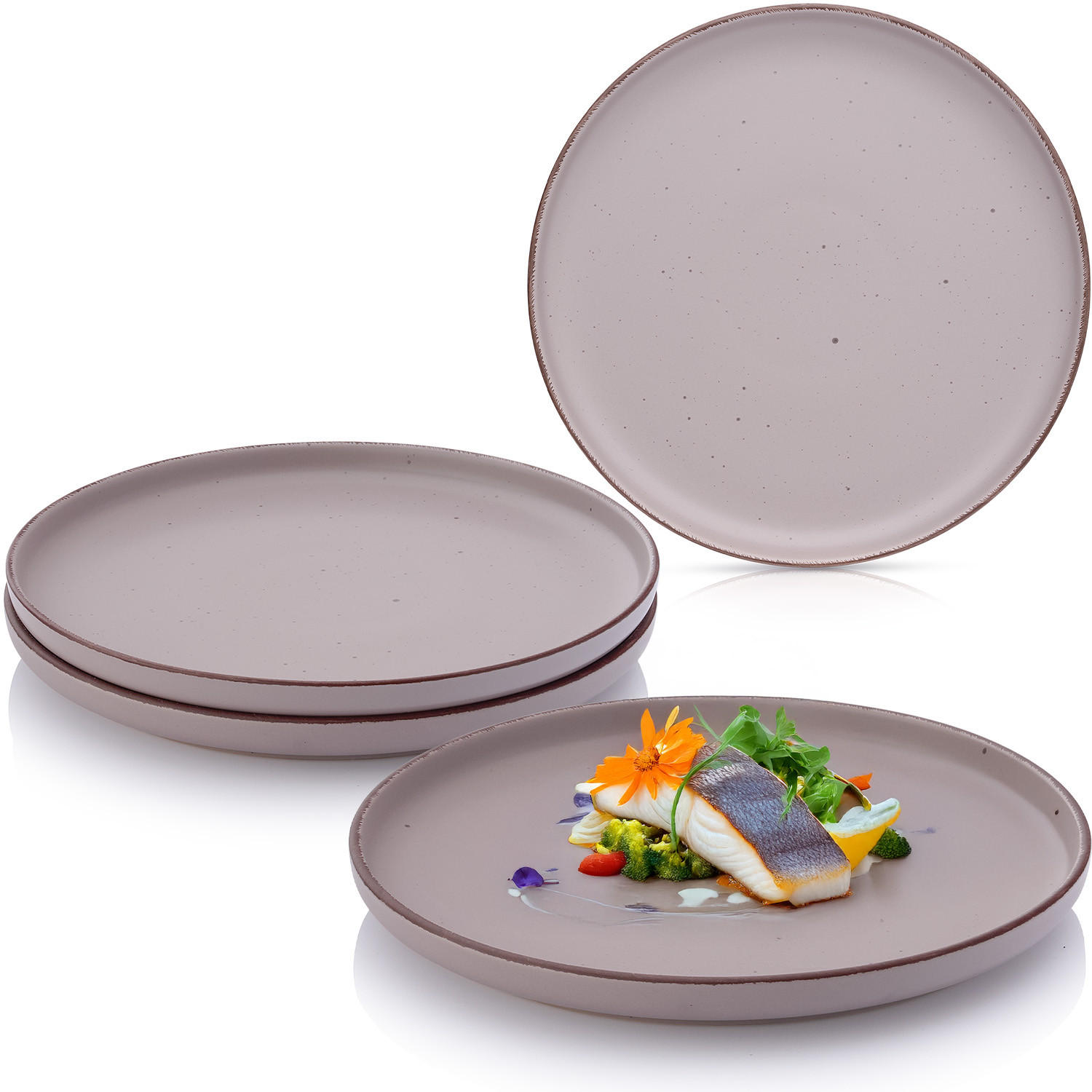 SPEISETELLER BOMBAY BASALT - 4 teilig aus Steingut - Lila, Stein (27cm) - Sänger
