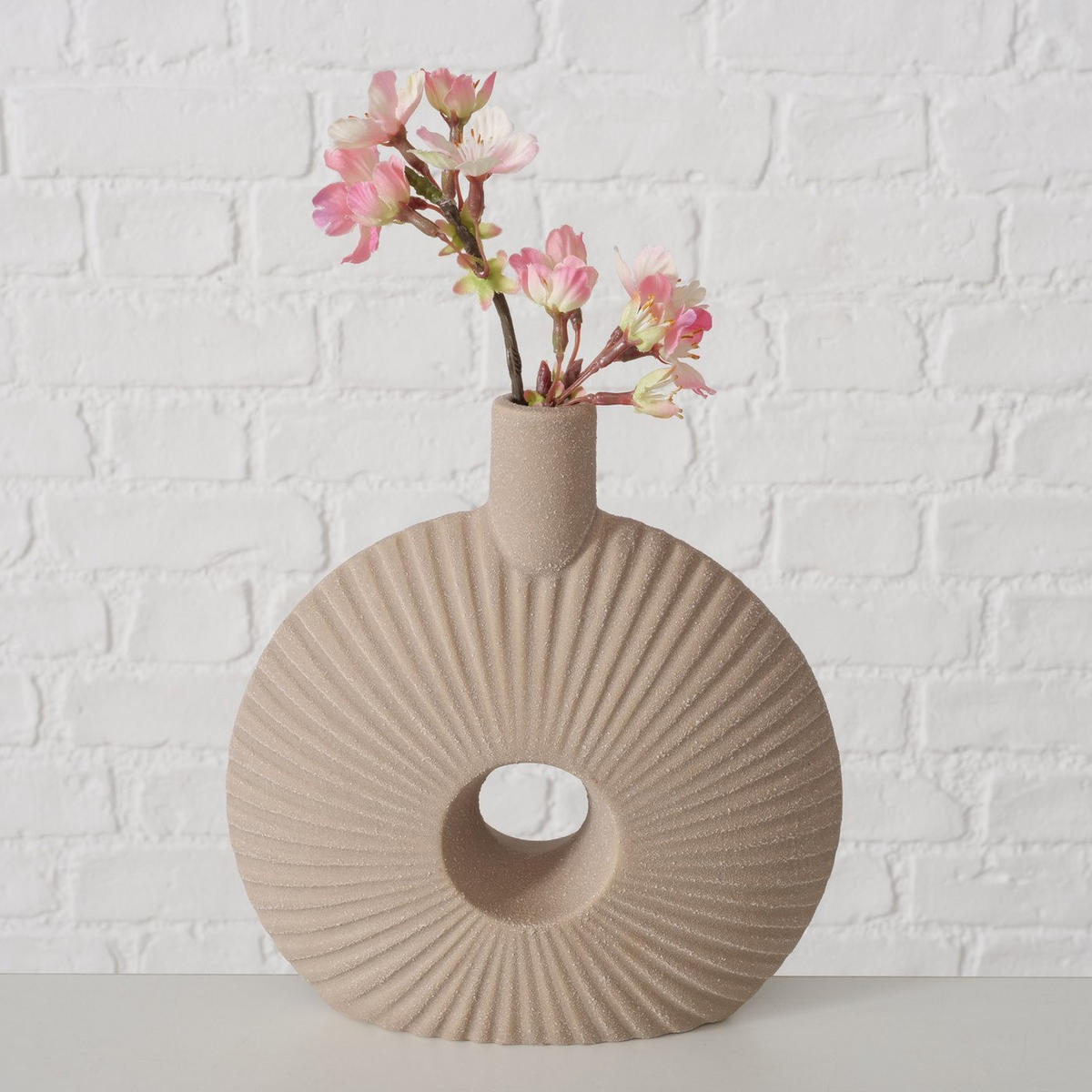 KERAMIKVASE Daniela 19 cm - Beige, Keramik (19cm) - Boltze Home