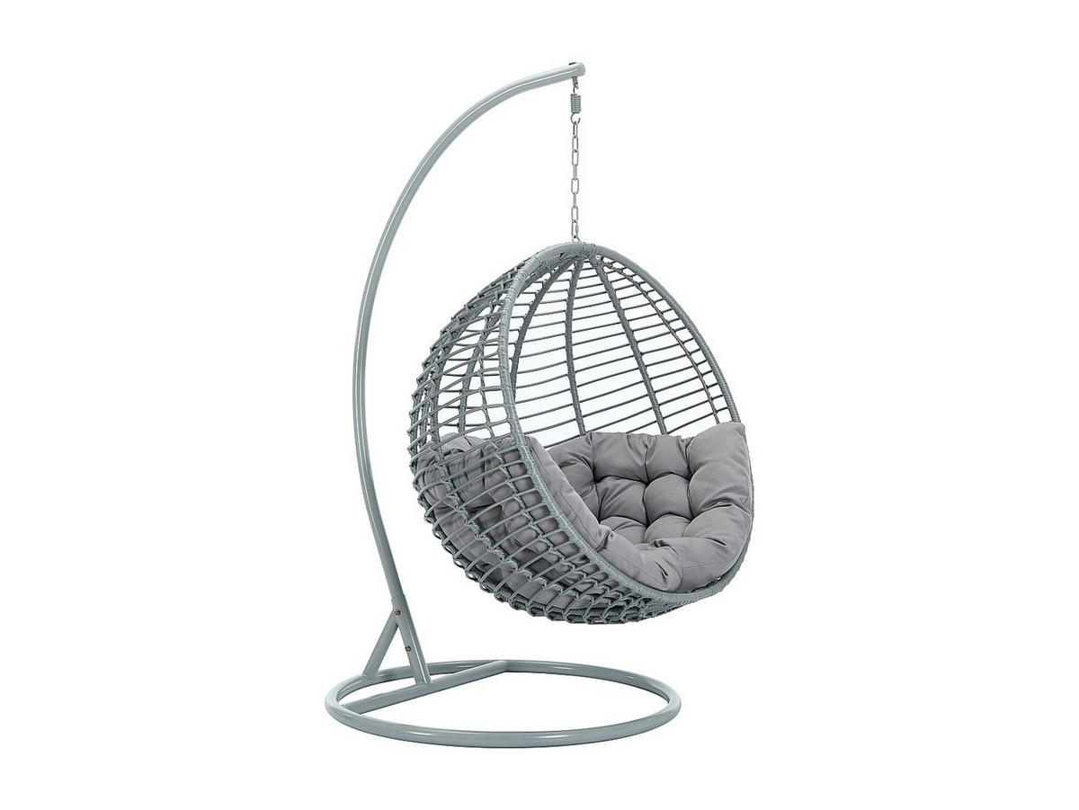 HÄNGESESSEL - 1 Person - Harz - Grau - - Grau, Kunststoff (112/197/105cm) - Vente-Unique
