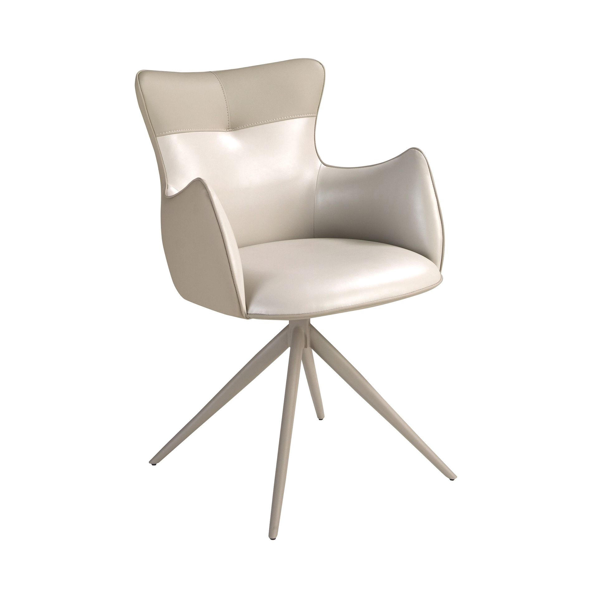 STUHL aus Kunstleder 59/63/86 cm - Sandfarben/Ecru, Leder/Textil (59/86/63cm) - ANGEL CERDA